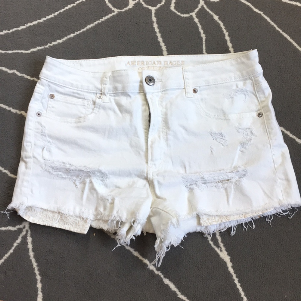 American Eagle Hi Rise Shortie jean shorts